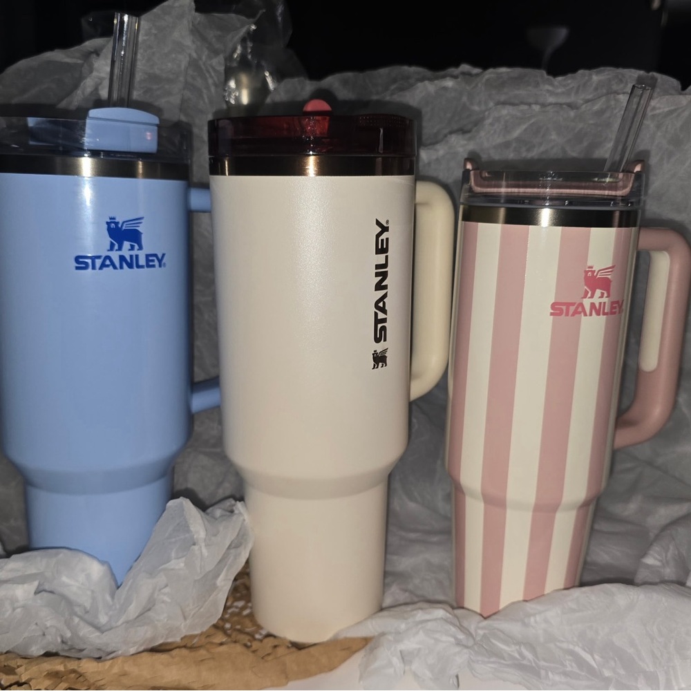 Stanley Mugs - Blue, White, and Pink Stripes